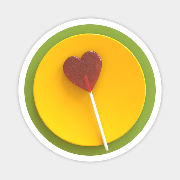 Heart Shaped Lollipop Magnet by AKdesign